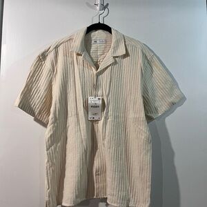 Zara Men's Beige Button Down Shirt